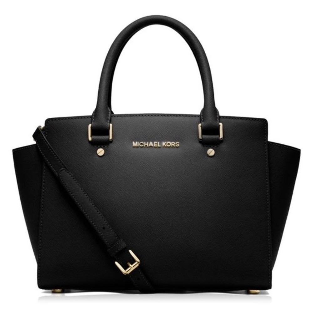 Michael Kors Black Saffiano Leather Large Selma Satchel - Picture 2 of 9